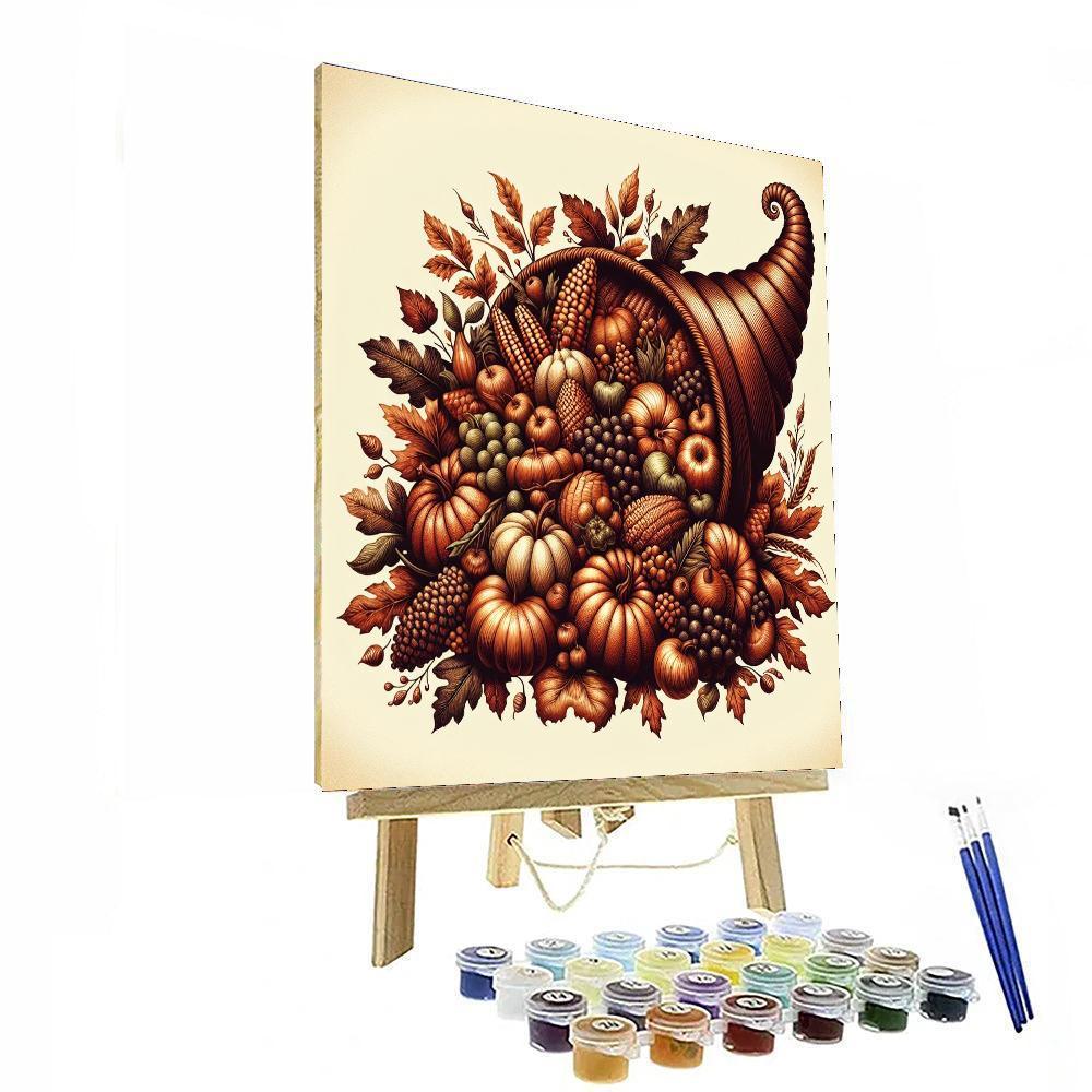Autumn Harvest Cornucopia Paint By Color