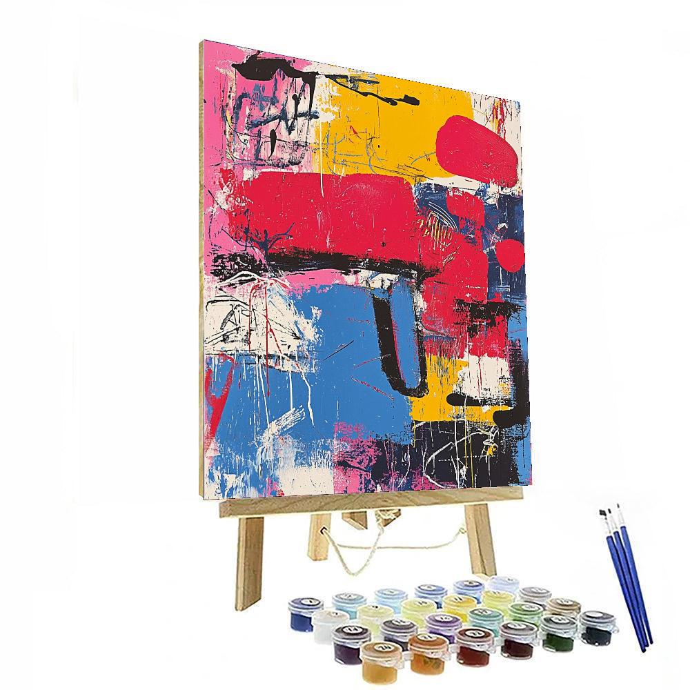 Jean-Michel Basquiat Inspired Vibrant Pulse  Paint By Numbers