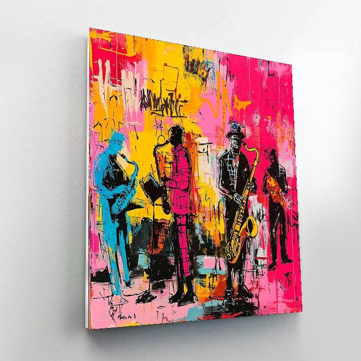 Jean-Michel Basquiat Inspired Colorful City Jazz  Paint By Numbers