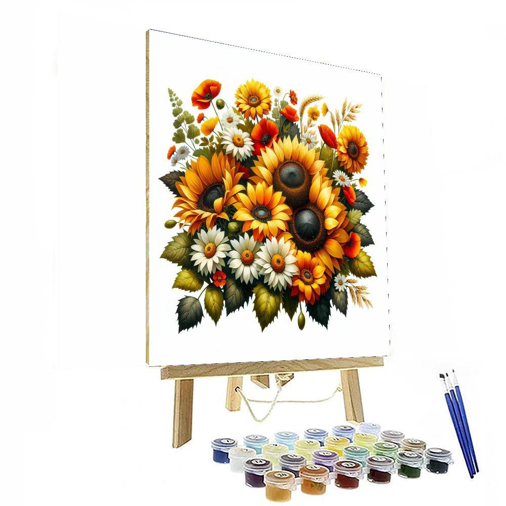 Vivid Summer Blooms Numbered Painting Kits