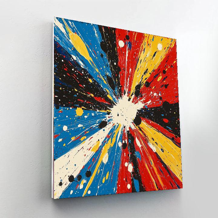 Jackson Pollock Inspired Colorful Abstract Fiesta  Numbered Painting Kits