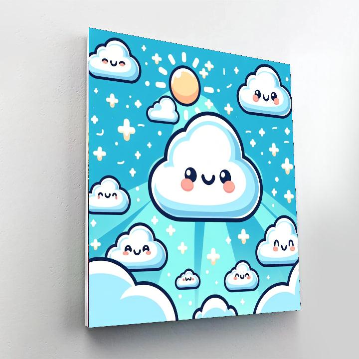 Giggling Clouds Painting Number Kit