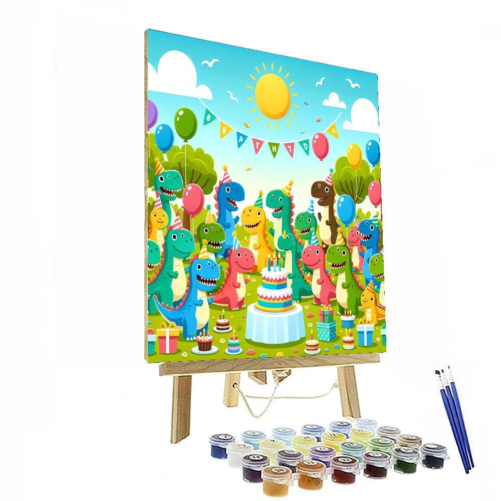 Dino Party Celebration Paint By Color
