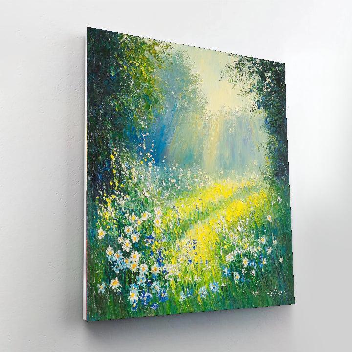 Claude Monet Inspired Sunlit Meadow Dreamscape  Painting By Numbers Kit