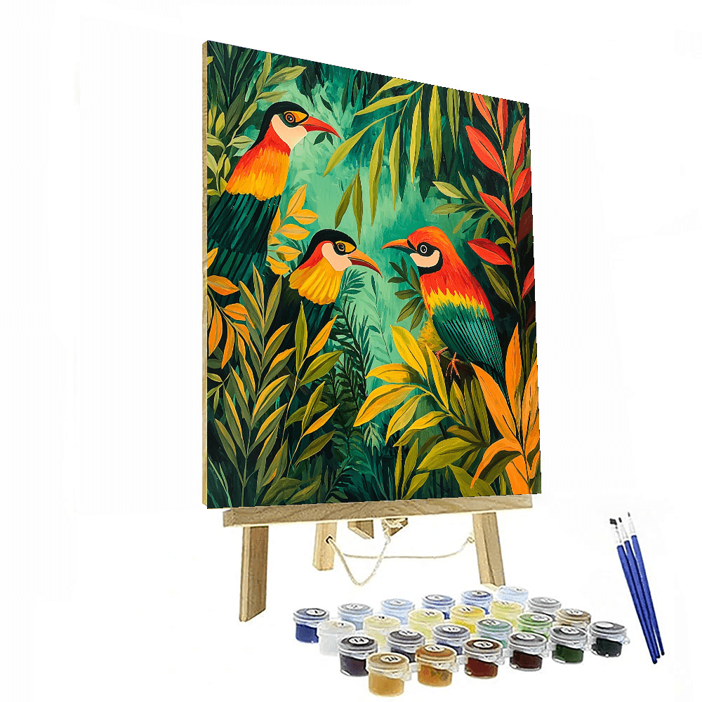 Henri Rousseau Inspired Jungle Serenade  Paint By Numbers