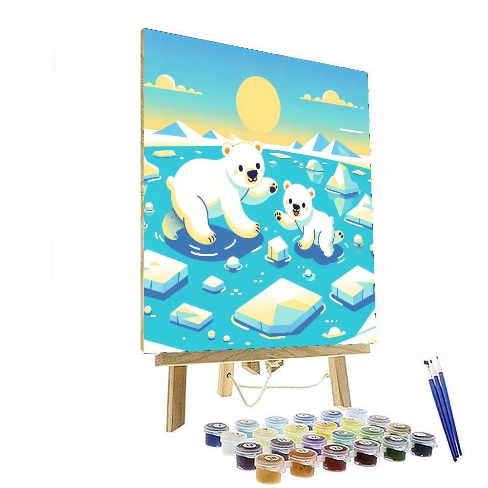 Artic Polar Bear Fun Painting By Numbers Kit