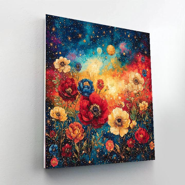 Frida Kahlo Inspired Cosmic Floral Symphony  Numbered Painting Kits