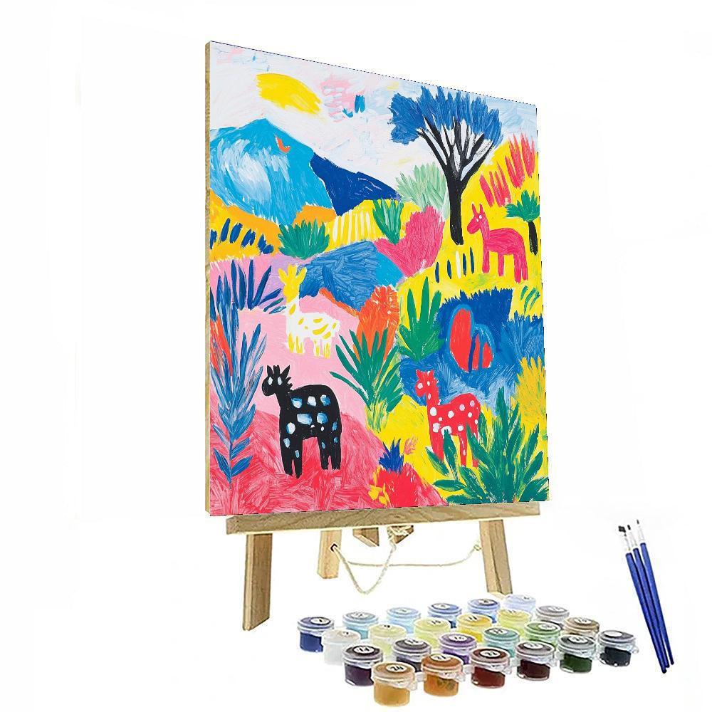 Basquiat Inspired Vivid Animal Kingdom  Painting By Numbers Kit
