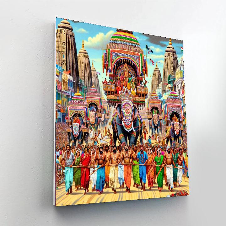 Rath Yatra Festival - Puri, India Painting Number Kit