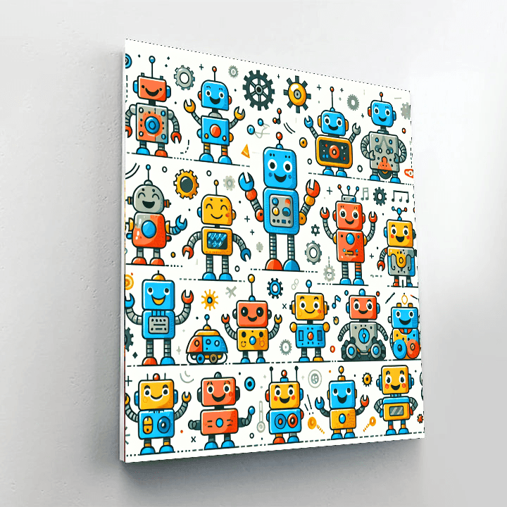 Fun With Robots Paint By Numbers Art
