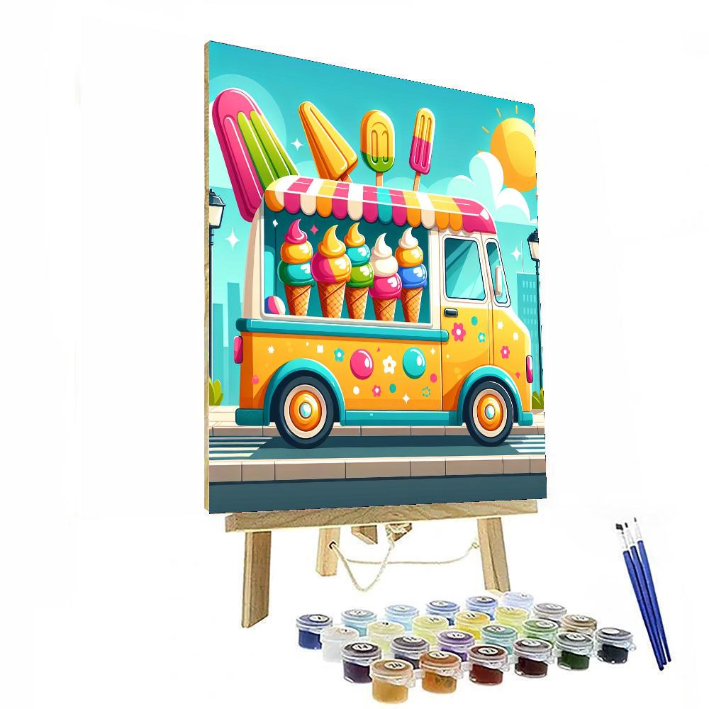 Ice Cream Truck Delight DIY Paint By Numbers