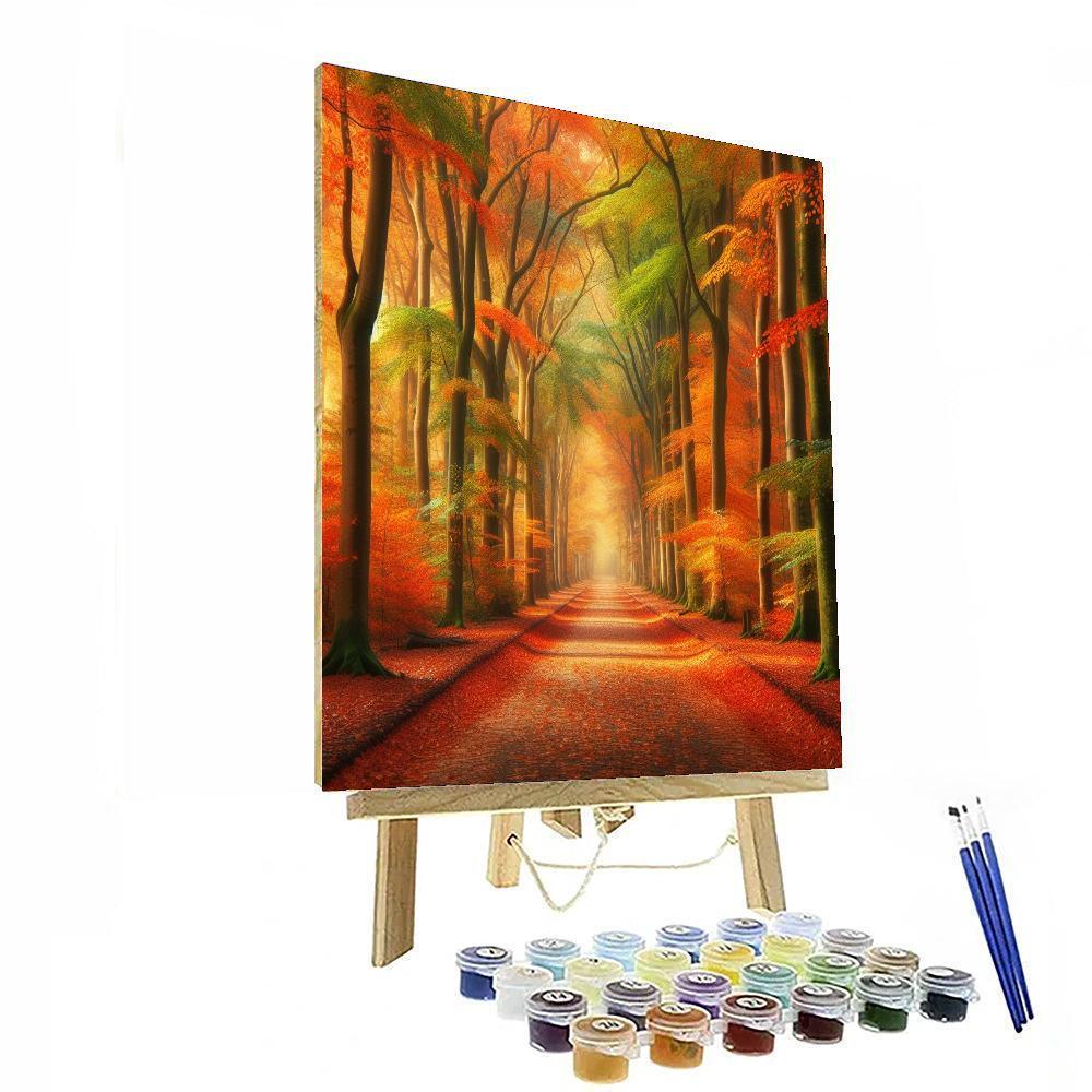 Luminous Autumn Pathway Painting Number Kit