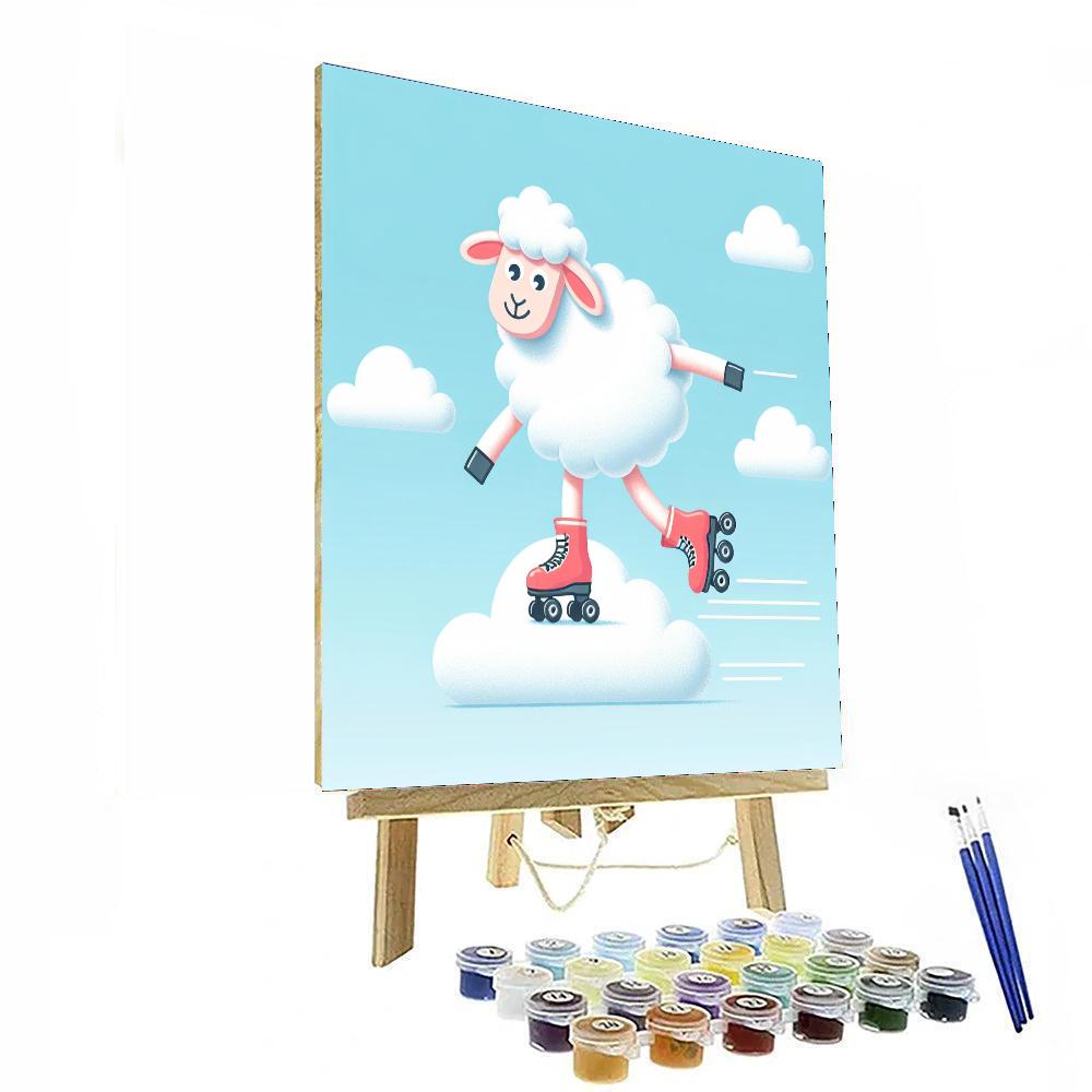 Sky High Skating Sheep Painting Number Kit