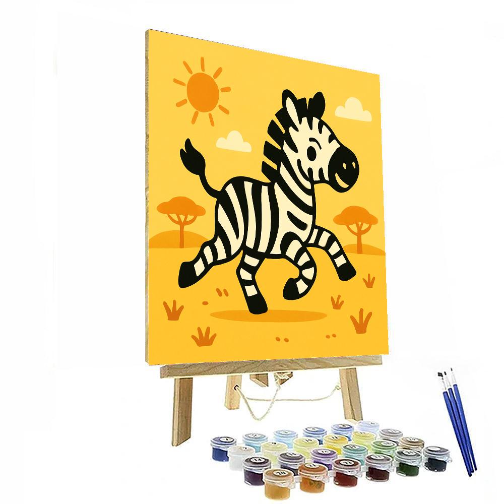Zany Zebra Safari DIY Paint By Numbers