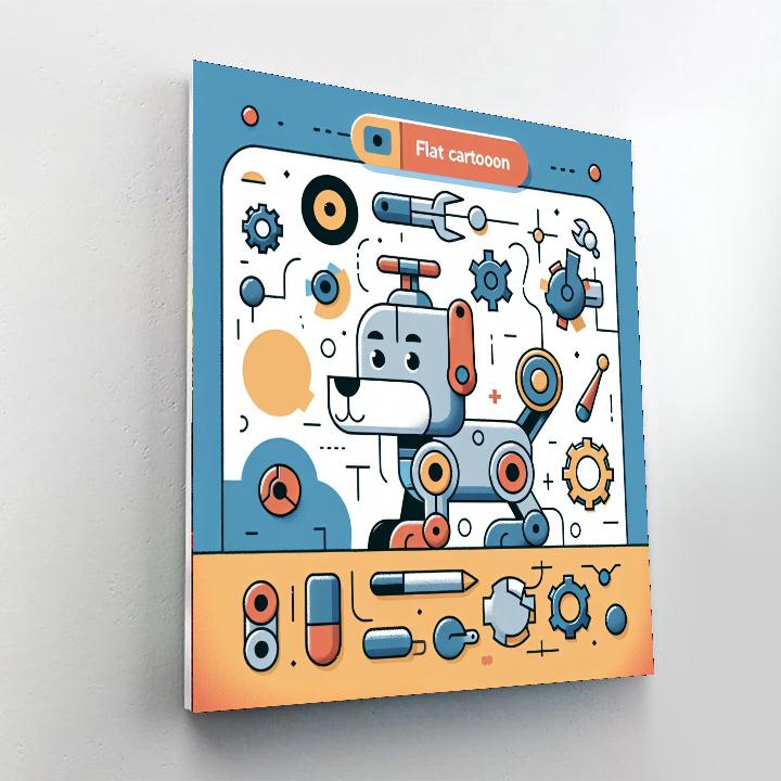 Creative Robot Dog Number Painting
