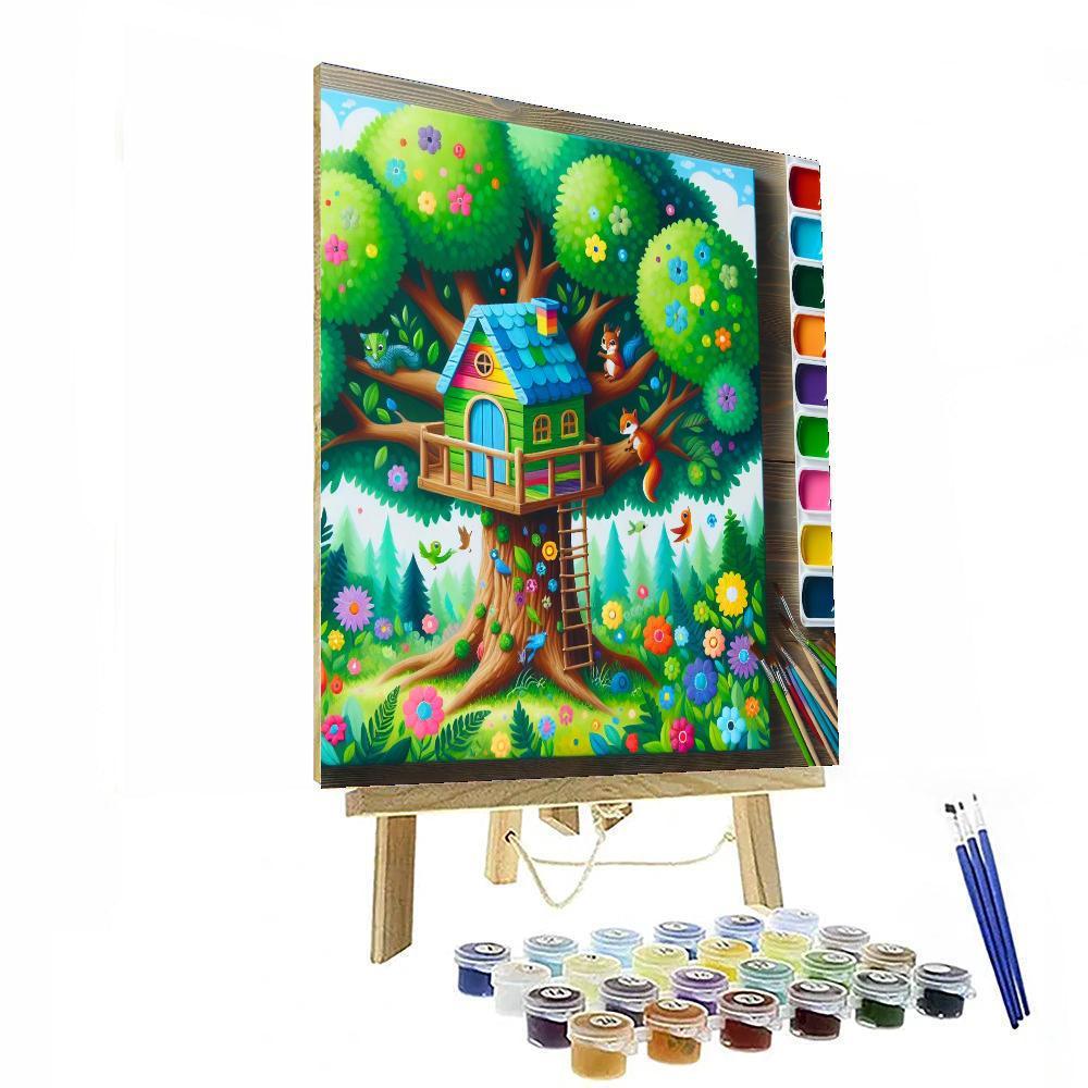 Whimsical Treehouse Escape Painting By Numbers Kit