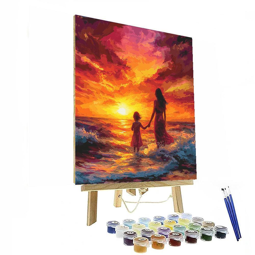 Mother And Child At Sunset Paint By Numbers Kits
