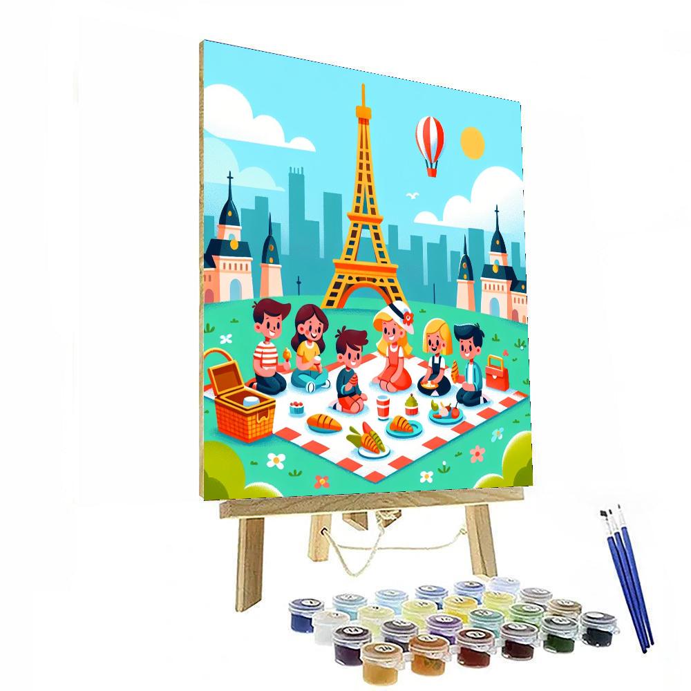 Petite Parisian Picnic Paint By Numbers Art
