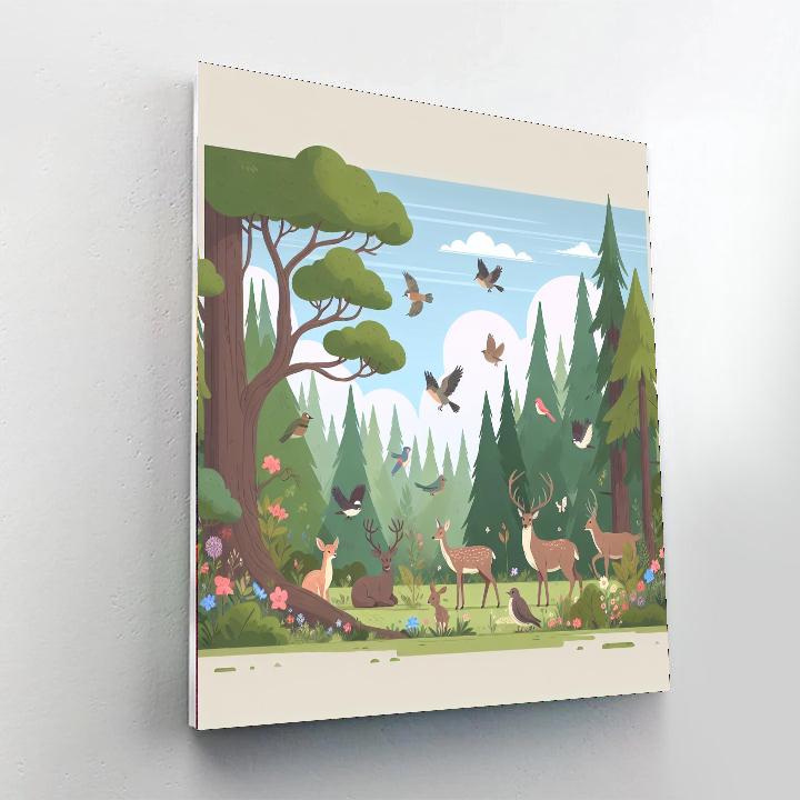 Charming Forest Walk Painting Number Kit
