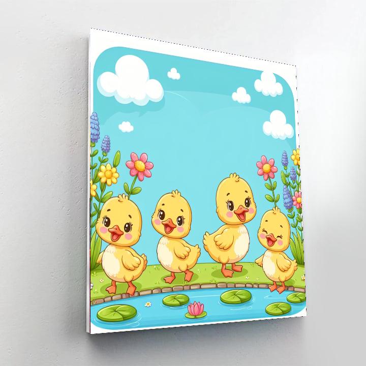 Daring Ducklings Paint By Numbers Art