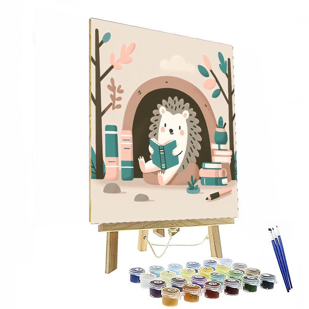 Wise Hedgehog's Reading Den Paint By Color