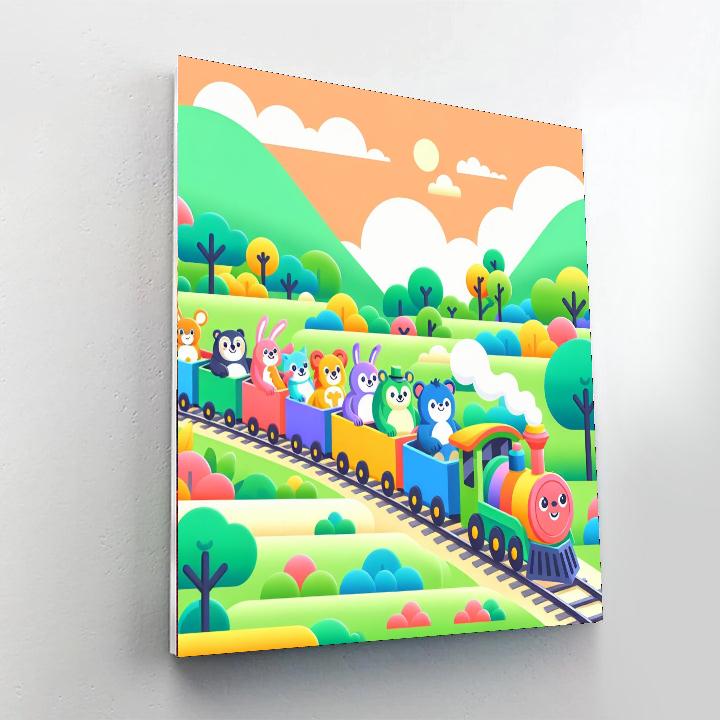 Merry Train Ride DIY Paint By Numbers