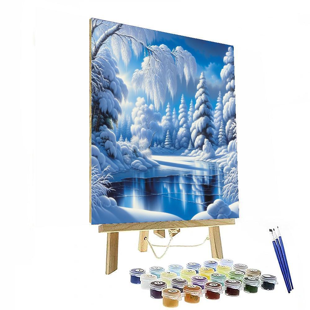 Tranquil Winter Reflections Paint By Numbers Art