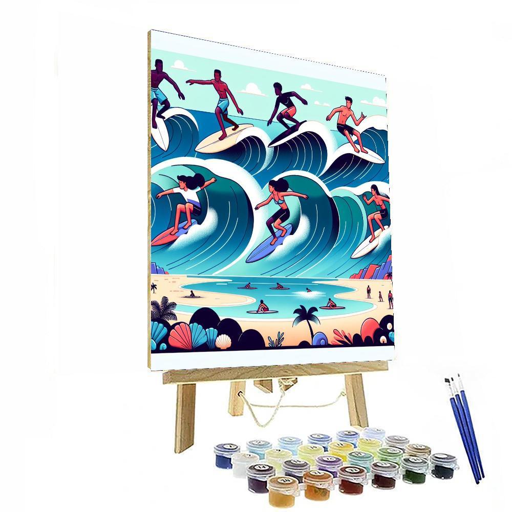 Ocean Surfing Safari Painting By Numbers Kit