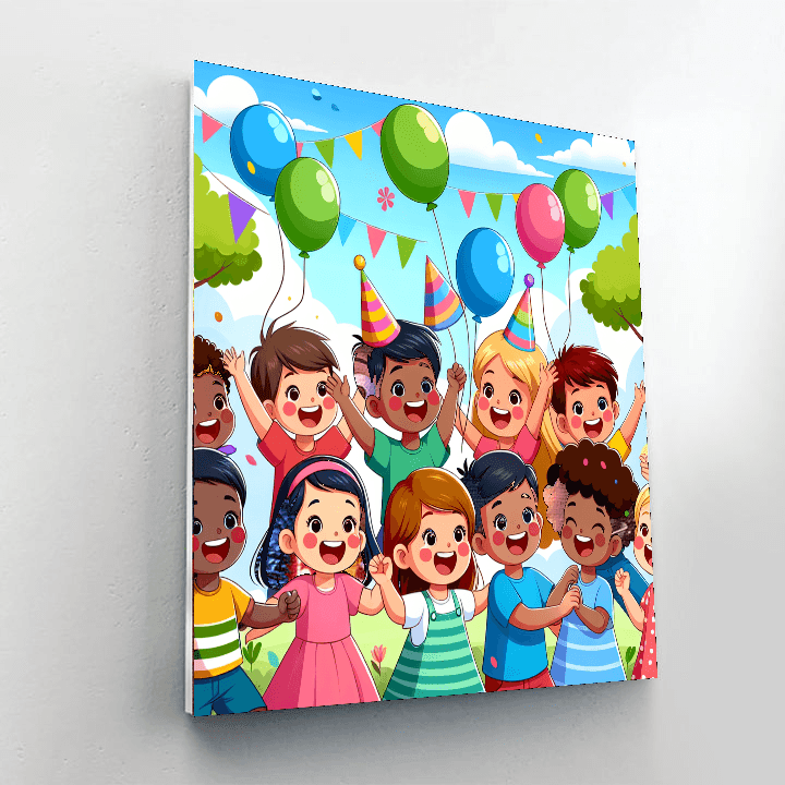 Festive Balloon Adventure Painting Number Kit