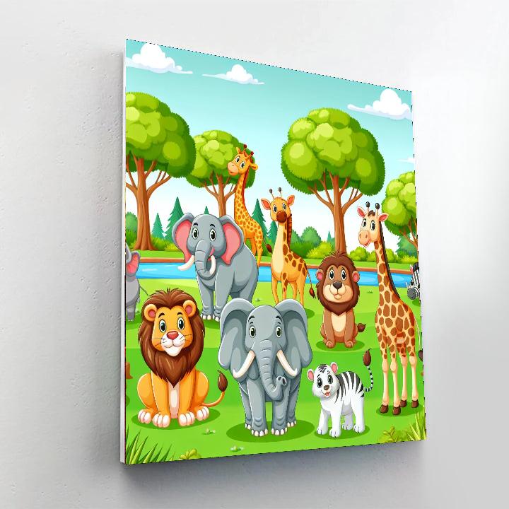 Wildlife Safari Park Number Painting