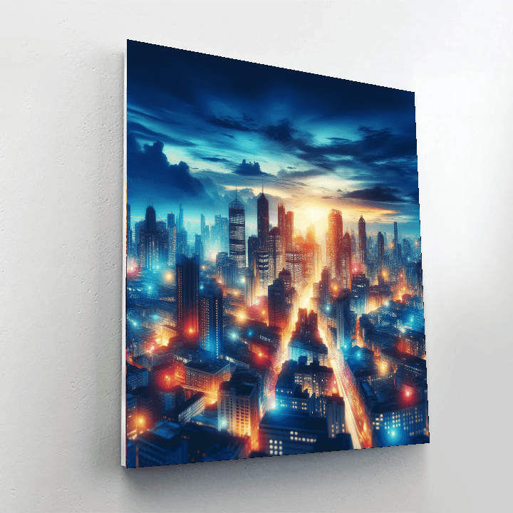 Cityscape In Twilight Painting By Numbers Kit