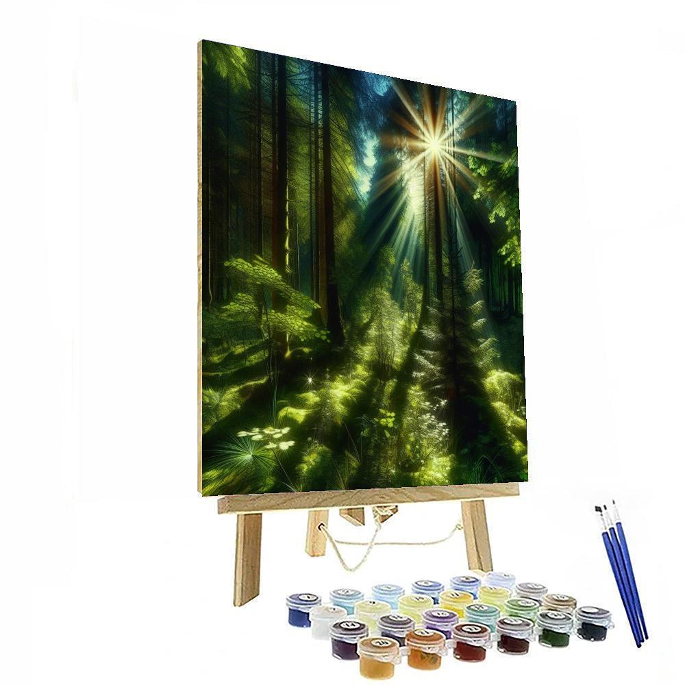 Sunlit Forest Glimpse Paint By Numbers Art