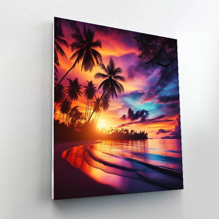 Enchanting Sunset Oasis Painting By Numbers Kit
