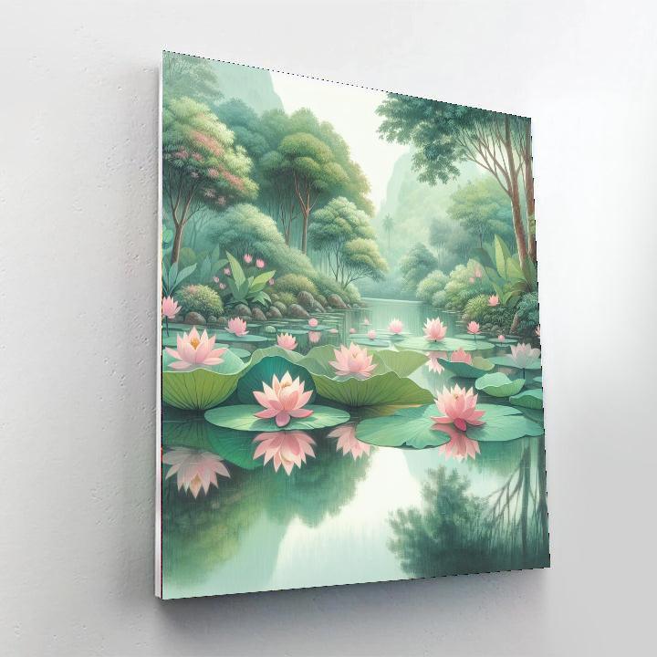 Calm Lotus Reflection DIY Paint By Numbers