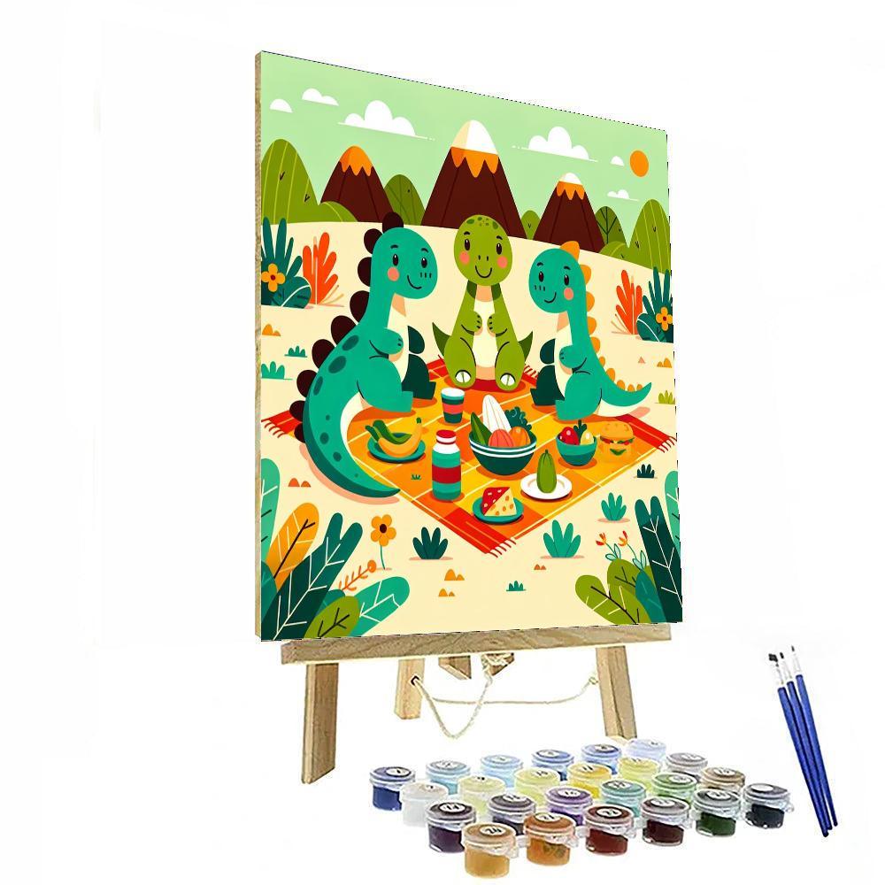 Dino Friends Picnic Paint By Color