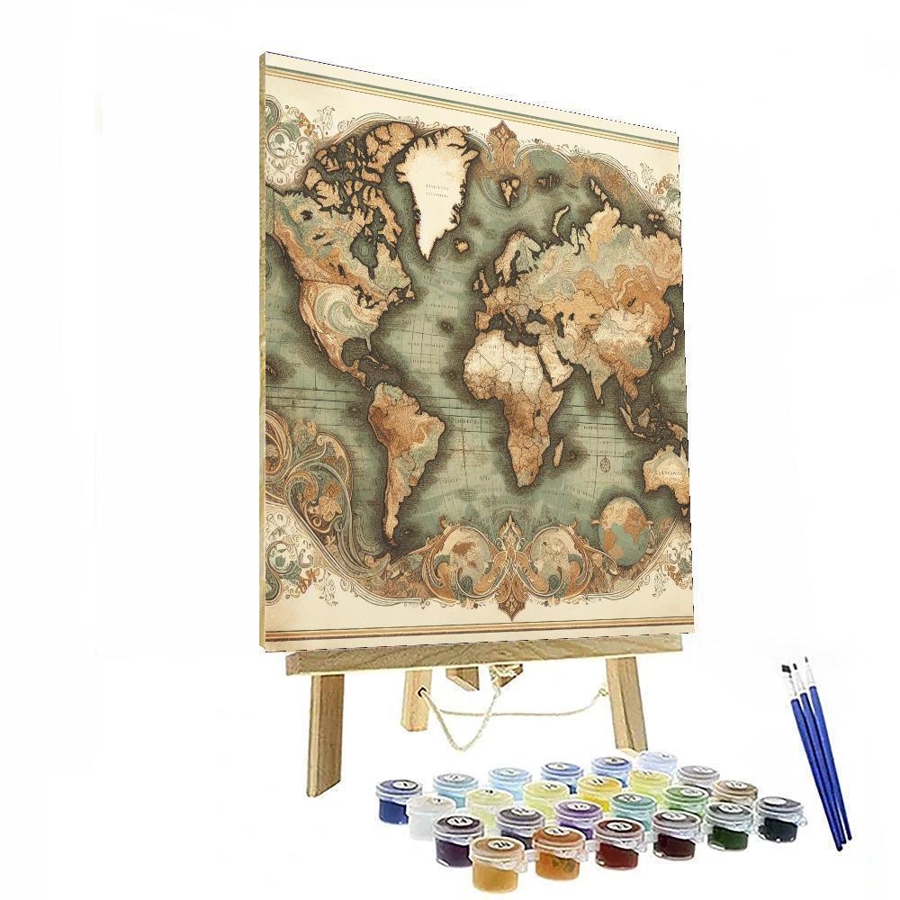 Vintage Map Adventures Paint By Number