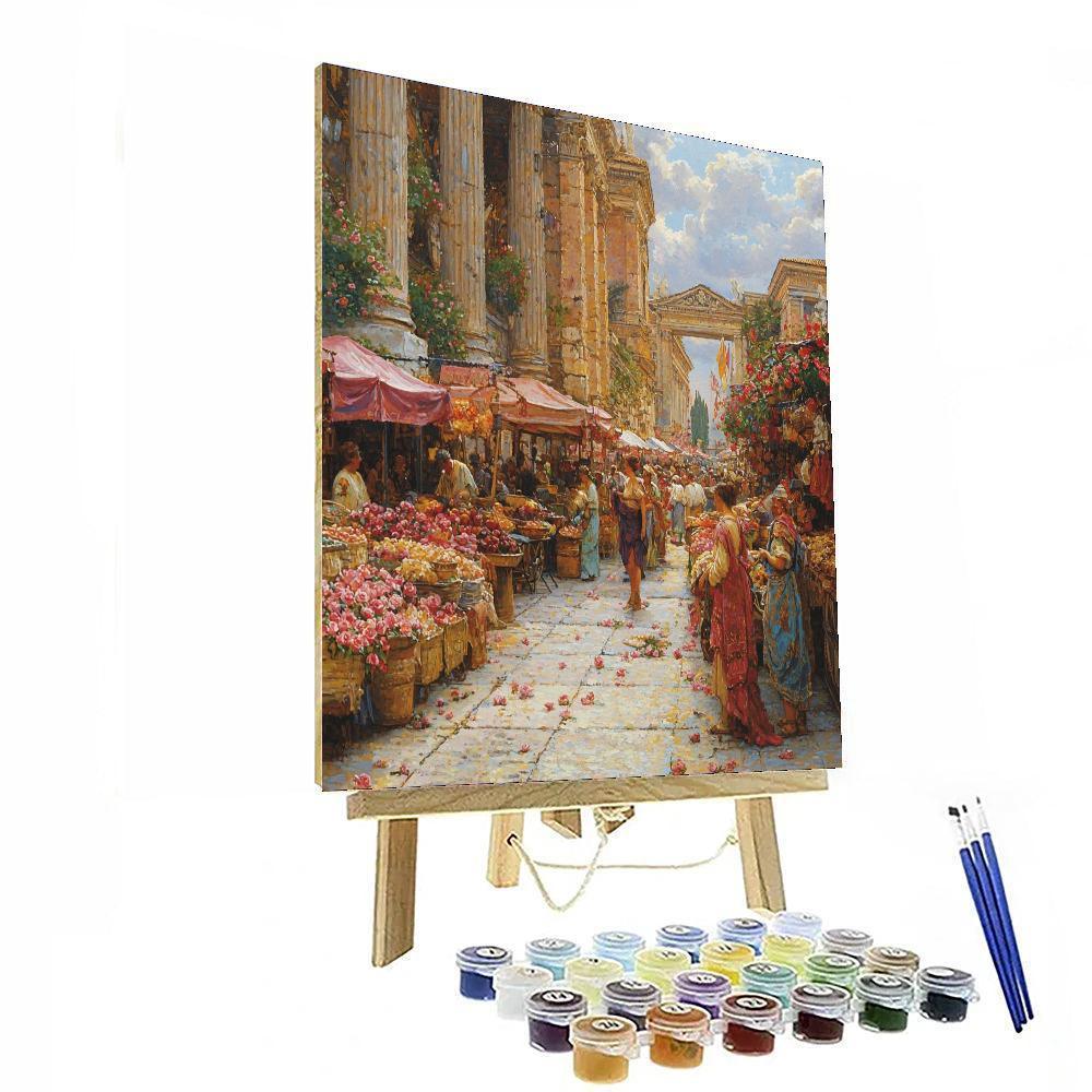 Lawrence Alma-Tadema Inspired Ancient Roman Marketplace  Painting By Numbers Kit