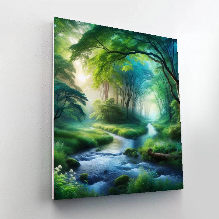 Forest Stream Serenity Paint By Number