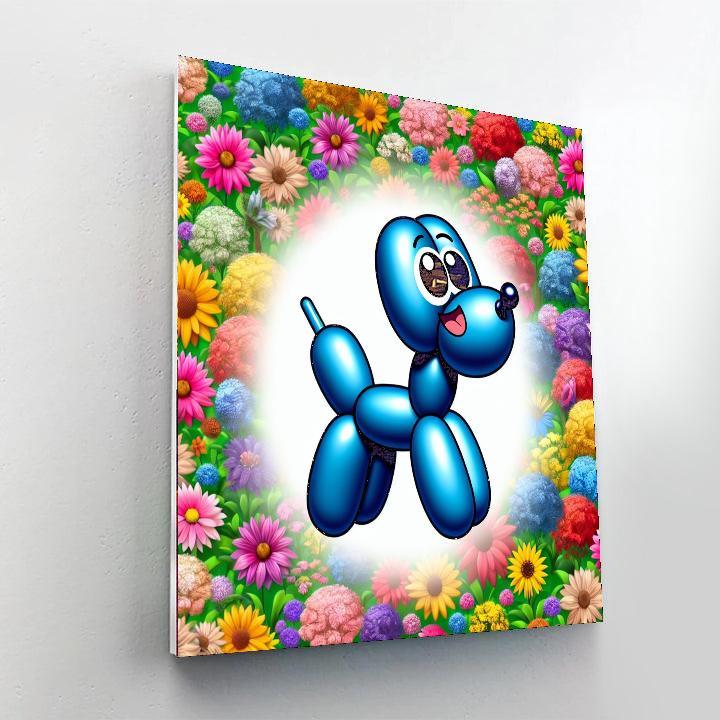 Excited Balloon Dog DIY Paint By Numbers