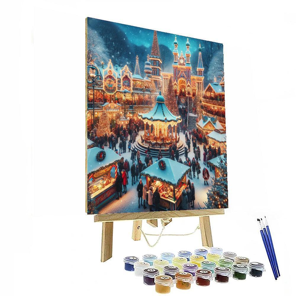 Tivoli Gardens Christmas Market - Copenhagen DIY Paint By Numbers