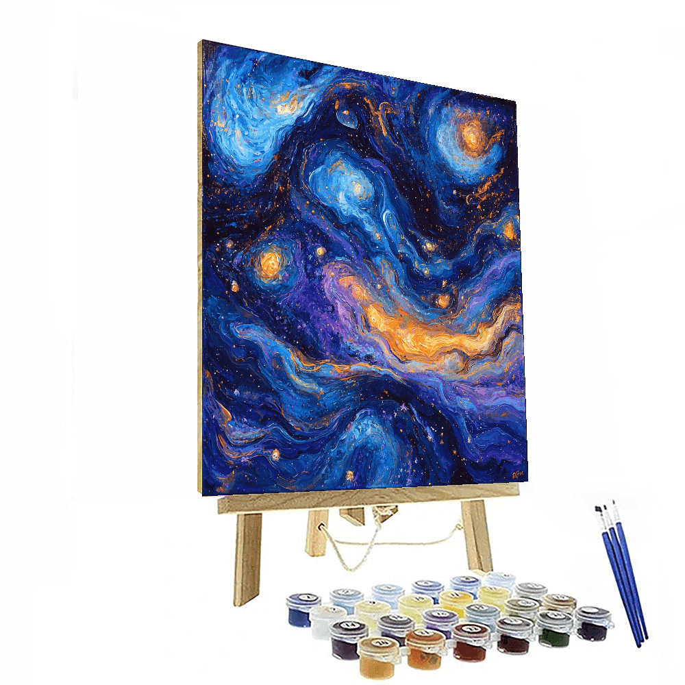 Pollock Inspired Abstract Cosmos - DIY Painting By Numbers Kit