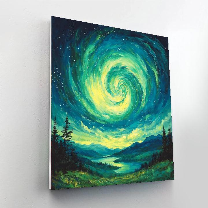 Caspar David Friedrich Inspired Aurora's Dance  Paint By Numbers