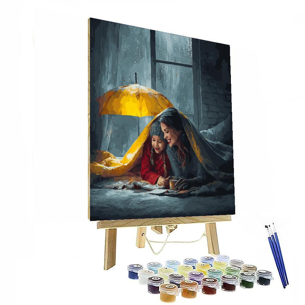Mommy And Me On A Rainy Day Painting Number Kit