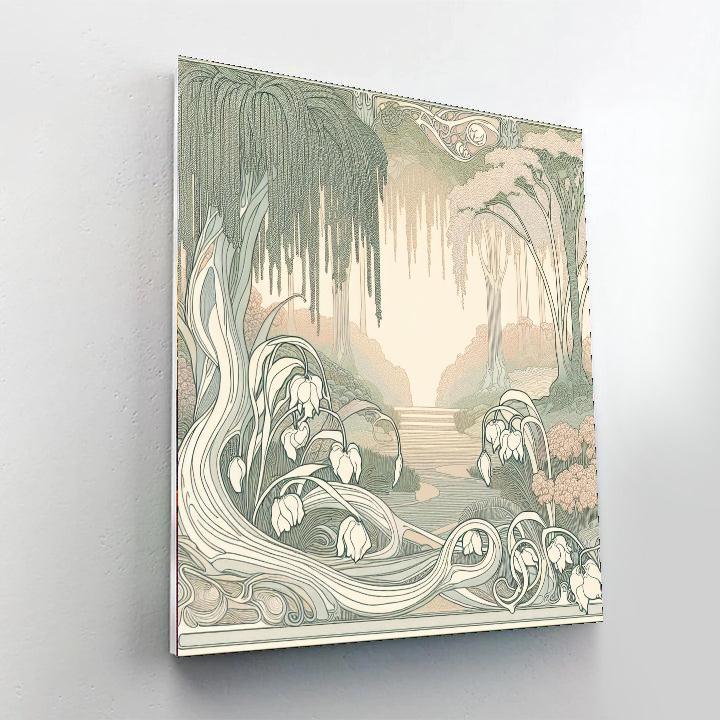Art Nouveau Garden Painting Number Kit