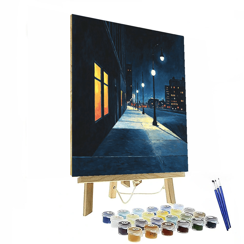 Edward Hopper Inspired Nighttime Citylights  Paint By Numbers Art