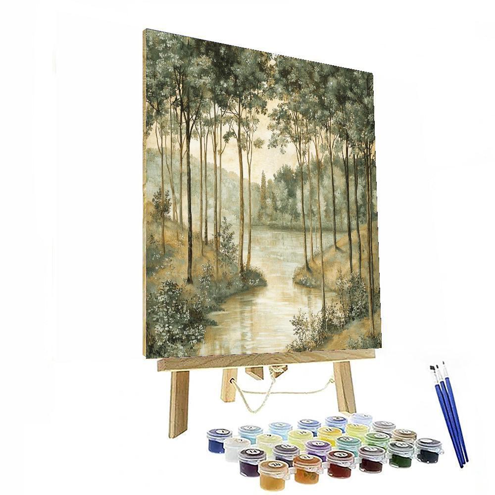 Leonardo Da Vinci Inspired Harmony Of The Tranquil Forest  Painting Number Kit