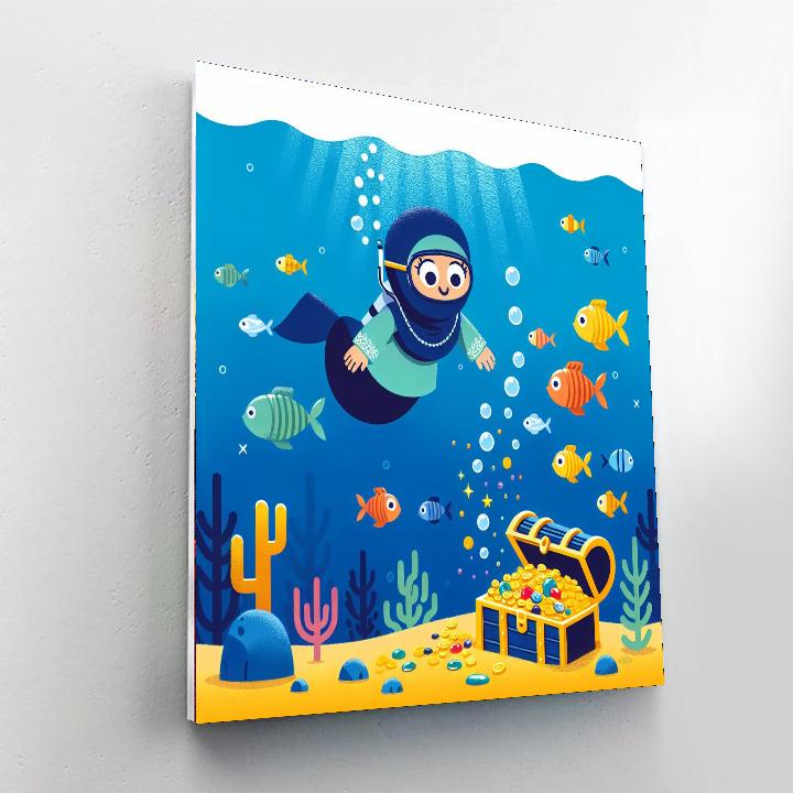 Sunken Treasure Dive Number Painting