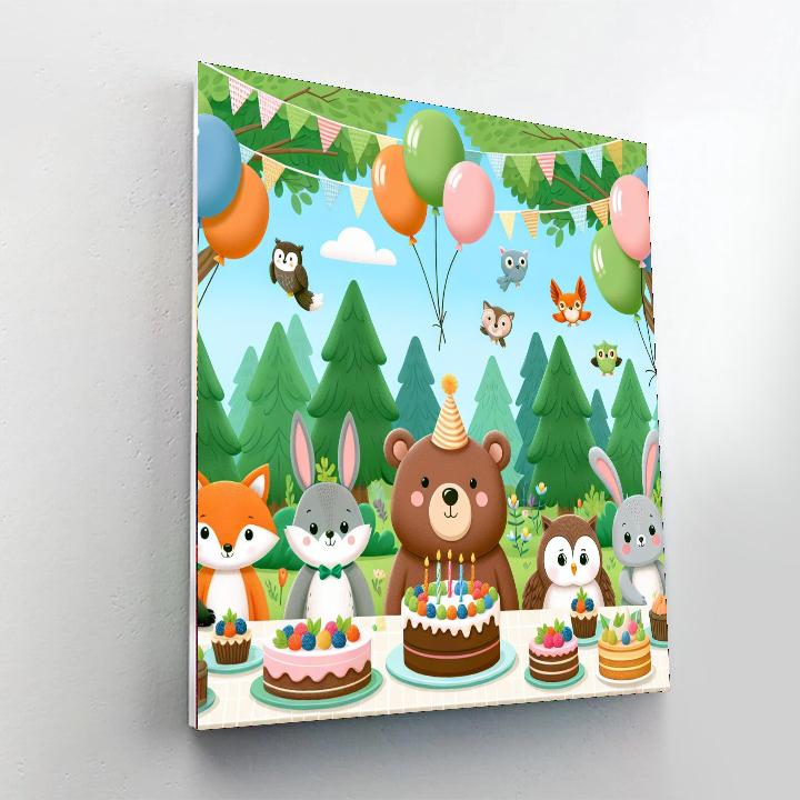 Woodland Creature Celebration Painting Number Kit