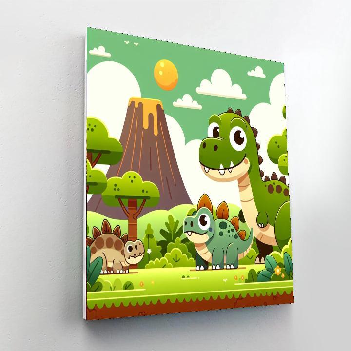 Jurassic Dino Land Paint By Color