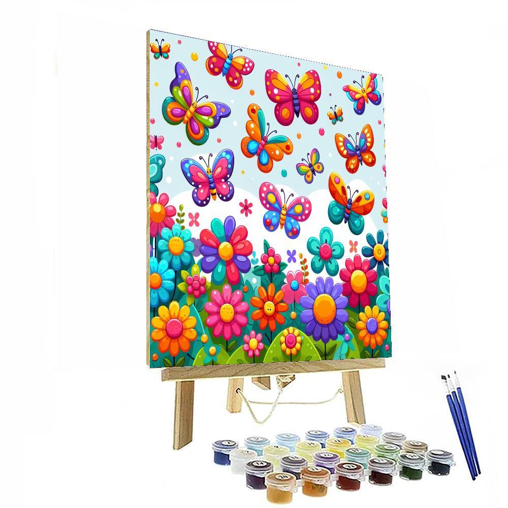 Garden Of Springtime Butterflies Painting Number Kit